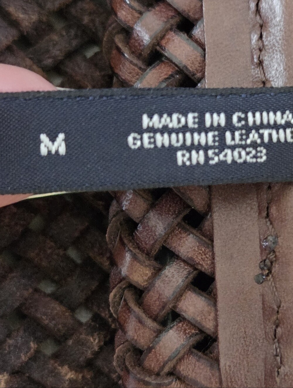 Banana Republic Leather Chocolate Brown Wide Braided Belt M Leather Buckle - Picture 16 of 16